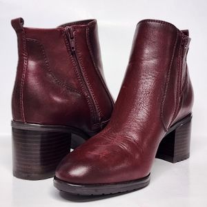 Naturalizer Womens Laura Leather Block Heel Ankle Boots Shoes Size 8